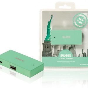 4-porttinen USB-jakaja New York mintunvihreä
