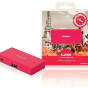 4-porttinen USB-jakaja Paris fuksia