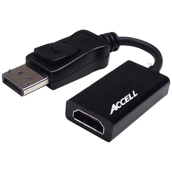 ACCELL UltraAV DP - HDMI-sovitin 3D 4K 0 2m musta POLY-Bag