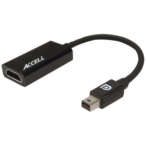 ACCELL UltraAV MiniDP- HDMI-sovitin 3D 4K 0 2m musta