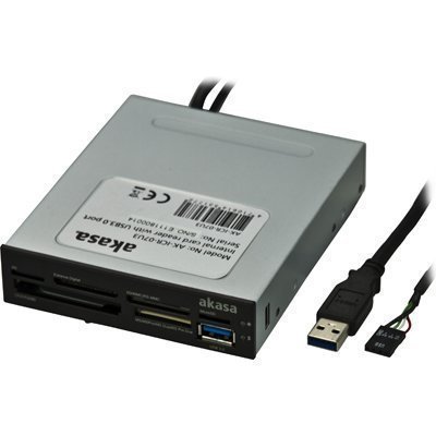 AKASA USB 2.0sisäinen muistikortinlukija 6 paikkaa USB 3.0 musta/beig
