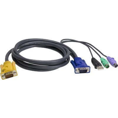 ATEN KVM-kaapeli SPHD uros > 1xUSB A uros/2xPS/2 uros/HD15uros 2m