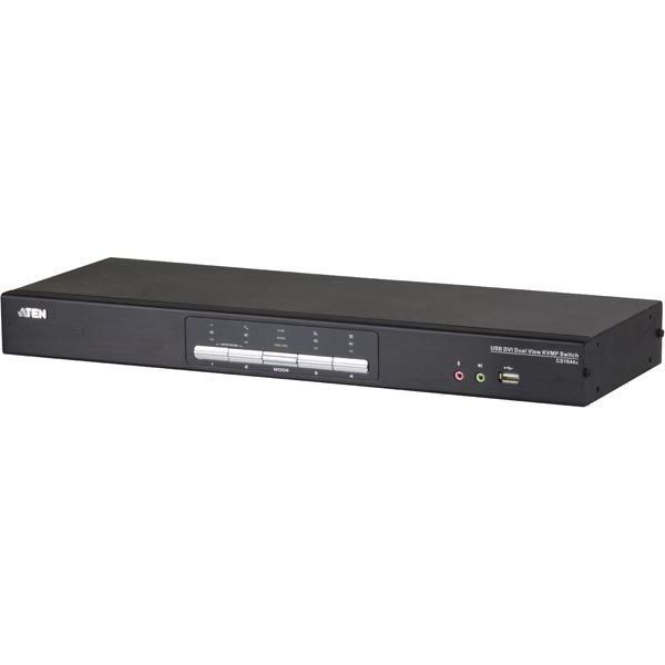 ATEN KVM-kytkin 1 - 4 DVI/USB 2-porttinen USB-hubi hopea/musta