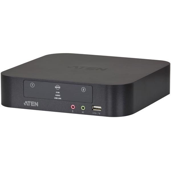 ATEN KVM-kytkin 1 konsoli ohj 2 tietok. MiniDP/USB DualView musta