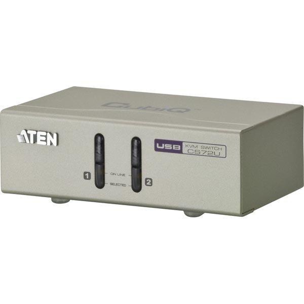 ATEN KVM-kytkin 1 pääte ohjaa 2 konetta VGA/USB