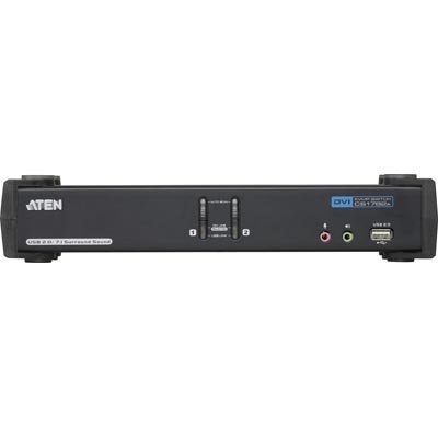 ATEN KVM-kytkin 1 pääte ohjaa 2 tietokonetta DVI DL/USB 2xUSB 7.1