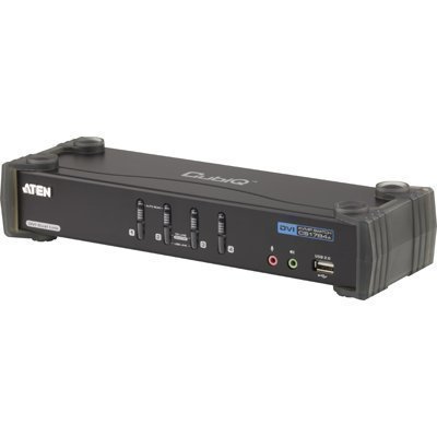 ATEN KVM-kytkin 1pääte ohjaa 4 konetta DVI DL/USB 2xUSB 7.1