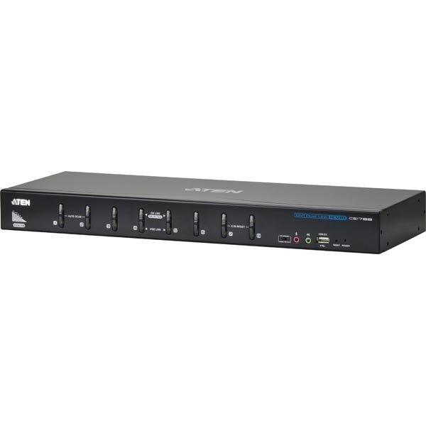 ATEN KVM-kytkin 1pääte ohjaa 8 konetta DVI DL/USB 2xUSB-porttia 2.1