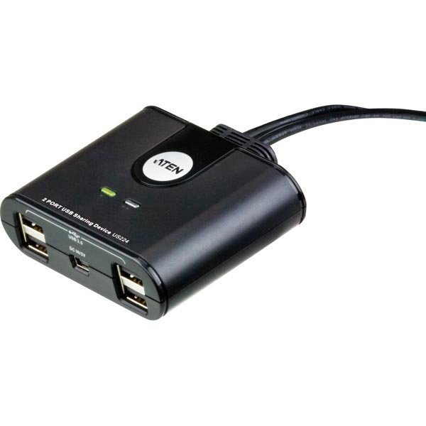 ATEN US224 manuaal USB 2.0-kytkin 2 tietok. 4 laitteelle 1 8m musta