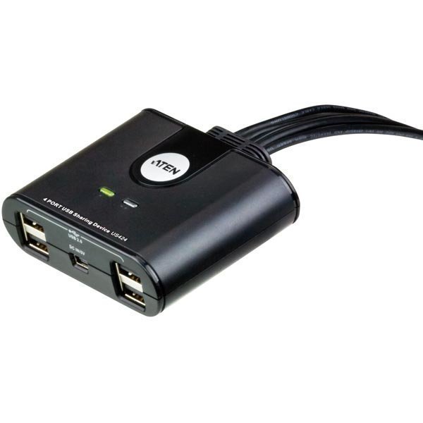 ATEN US424 manuaalinen USB 2.0-kytkin 4 tietokonetta 4 laitteeseen