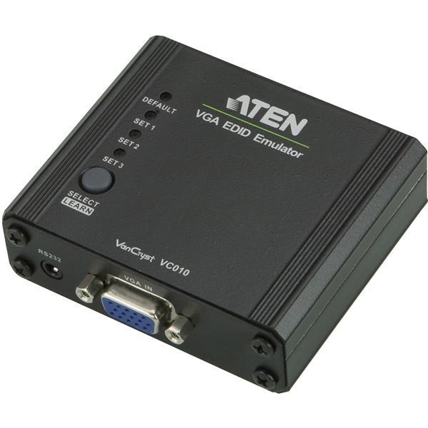 ATEN VGA EDID Emulaattori HD-15 na RS-232 3D HDCP musta