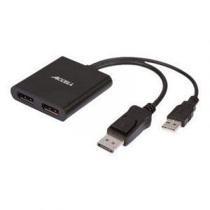 Accell Displayport Splitter 20-nastan Näyttöporttiliitin 4-nastainen Usb Tyyppi A Uros 20-nastan Näyttöporttiliitin Naaras