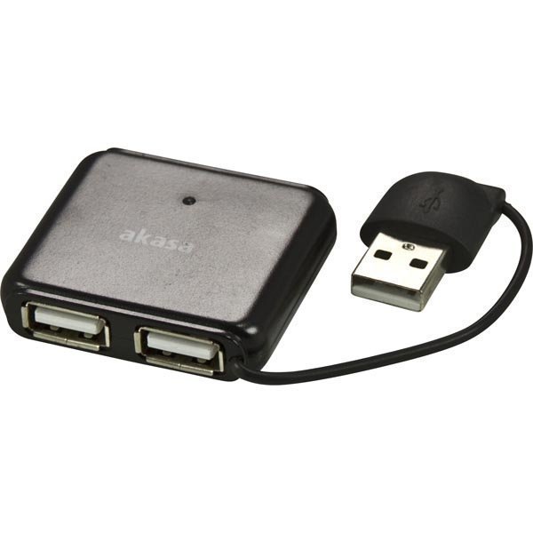 Akasa CONNECT 4S USB 2.0 hubi 4xtyyppi A portit musta