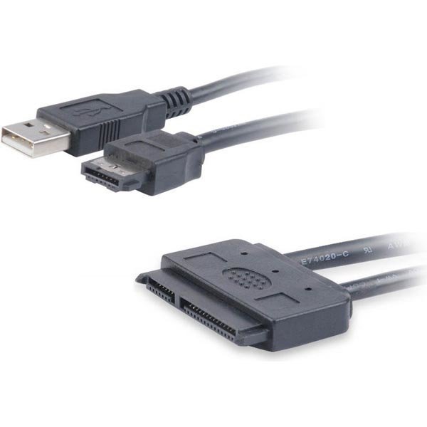 Akasa eSATA ja USB - SATA-kaapeli 2 5 HDD SATA 3Gb/s 0 4m musta"