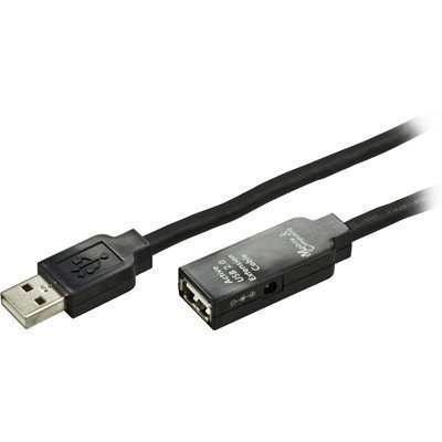 Aktiivinen USB 2.0 jatkokaapeli 30m virtasovitin musta