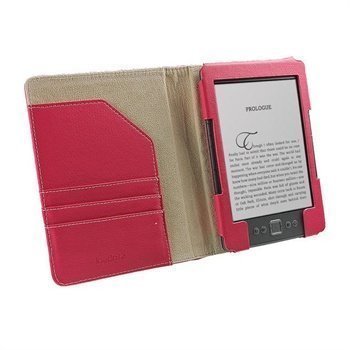 Amazon Kindle 4 iGadgitz Organizer Nahkakotelo Pinkki