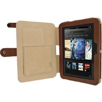 Amazon Kindle Fire HD 7 iGadgitz Guardian Tri-View Nahkakotelo Ruskea