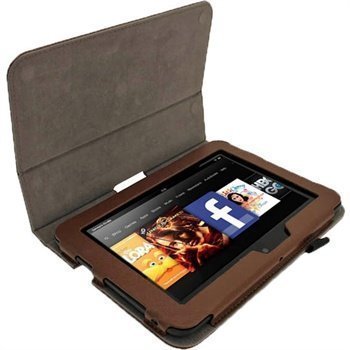 Amazon Kindle Fire HD 7 iGadgitz Portfolio Nahkakotelo Ruskea