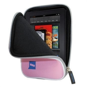 Amazon Kindle Fire iGadgitz Neopreenilaukku Vaaleanpunainen