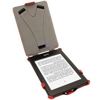 Amazon Kindle Paperwhite 3G iGadgitz Heat Molded Nahkainen Läppäkotelo Punainen