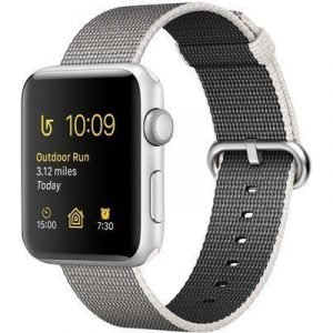 Apple Watch Series 2 42mm Silver Aluminium Pearl Woven Nylon Band Hopea