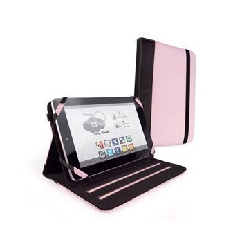 Asus Google Nexus 7 Amazon Kindle Fire Tuff-Luv Slim-Stand Nahkakotelo Vaaleanpunainen