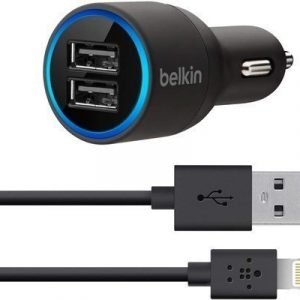 Belkin 2-port Car Charger 1.2m Musta