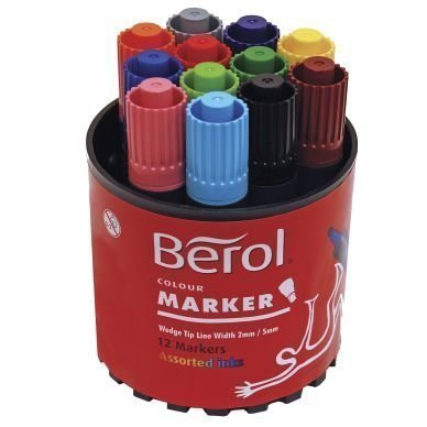 Berol BEROL Colourmarker kuitukärkikynä 12 väriä