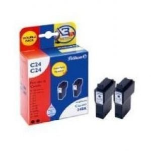 Canon Pixma IP 1000 Inkjet Cartridge Pelikan C24 Twin Pack Black