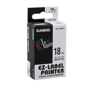 Casio Tape Xr-18we 18mm Black/white Back