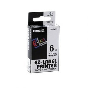 Casio Tape Xr-6we 6mm Black/white Back