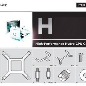 Corsair Nestemäisen Jäähdytysjärjestelmän Cpu-lämmönvaihtajan Kiinnityssetti