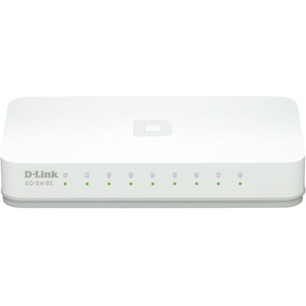 D-Link 8-Porttinen Fast Ethernet Easy Desktop Switch 8-porttia 10/100 Mbps valkoinen