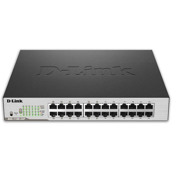 D-Link EasySmart switch 10/100/1000Mbps 24xRJ45 PoE metall svart