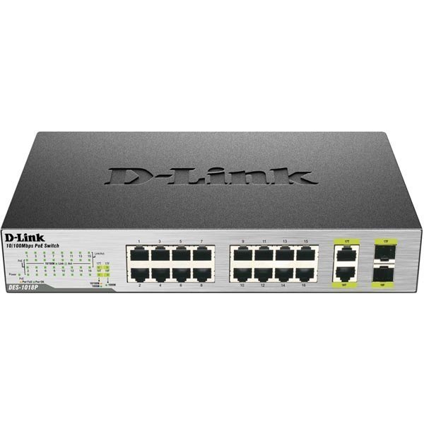 D-Link verkkokytkin 10/100Mbps 18xRJ45 2xSFP-yhdistelmäportti PoE