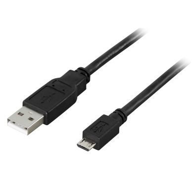 DELTACO DELTACO USB 2.0 A-type - Micro-B USB 5-pin 2m musta