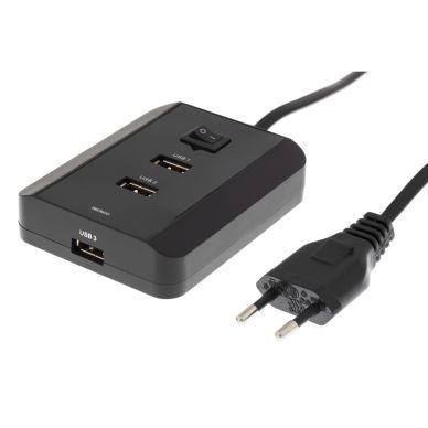 DELTACO DELTACO USB -latausasema 3 USB-porttia 3 A