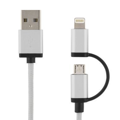 DELTACO DELTACO USB synk/latauskaap. 1m Lightning/USB micro-B MFI