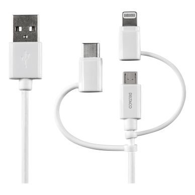 DELTACO DELTACO USB/Lightning -synkronointi-/latausjohto MFi 1 m