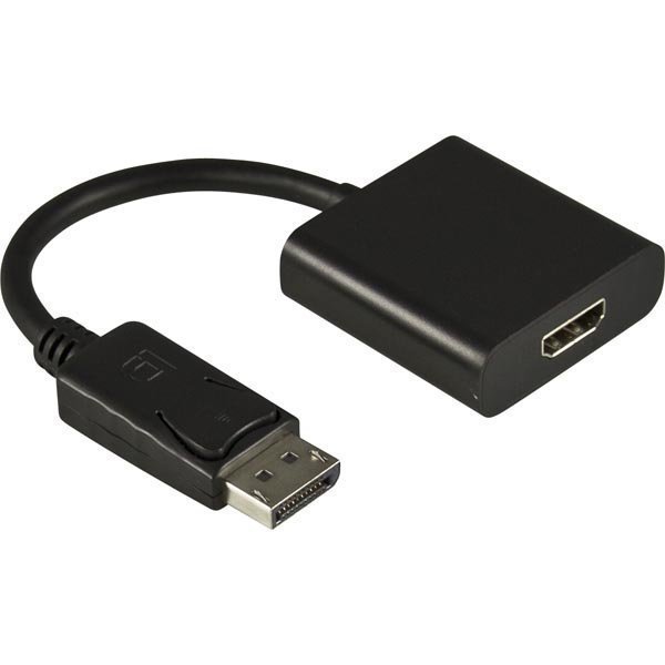 DELTACO DisplayPort-HDMI sovitin 20-pin uros-19-pin naaras 0 2m musta