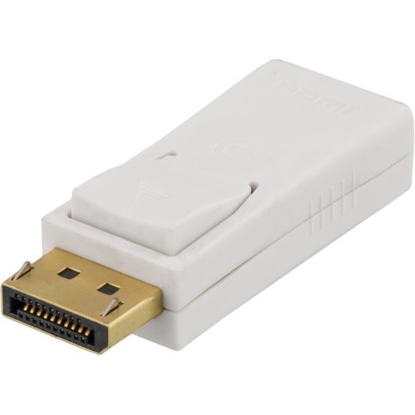 DELTACO DisplayPort HDMI sovitin ur-na valkoinen