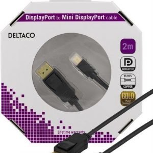 DELTACO DisplayPort - Mini DisplayPort kaapeli 20-p ur - ur 2m musta