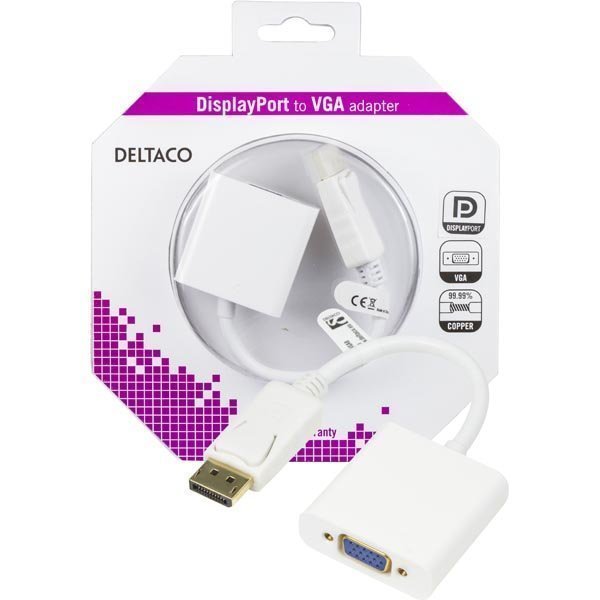 DELTACO DisplayPort - VGA 20-p na-15-p na 0 2m valk