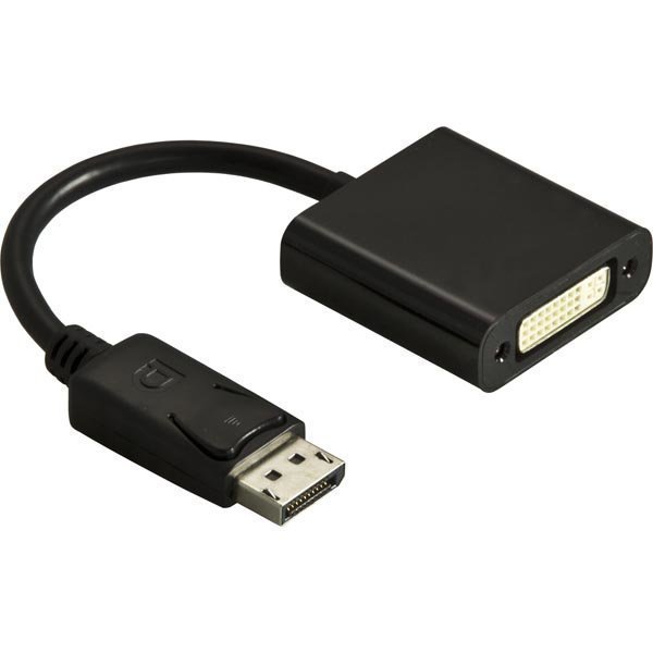 DELTACO DisplayPort till DVI-D singlelink sovitin 0 17m ur-na musta