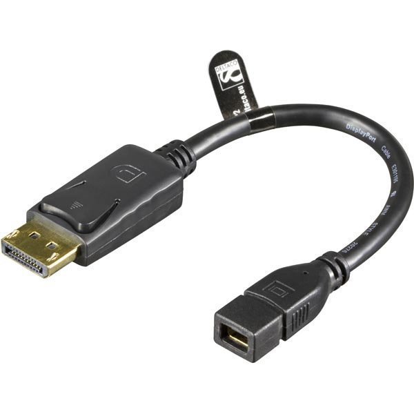 DELTACO DisplayPort ur - Mini DisplayPort na 0 15m musta
