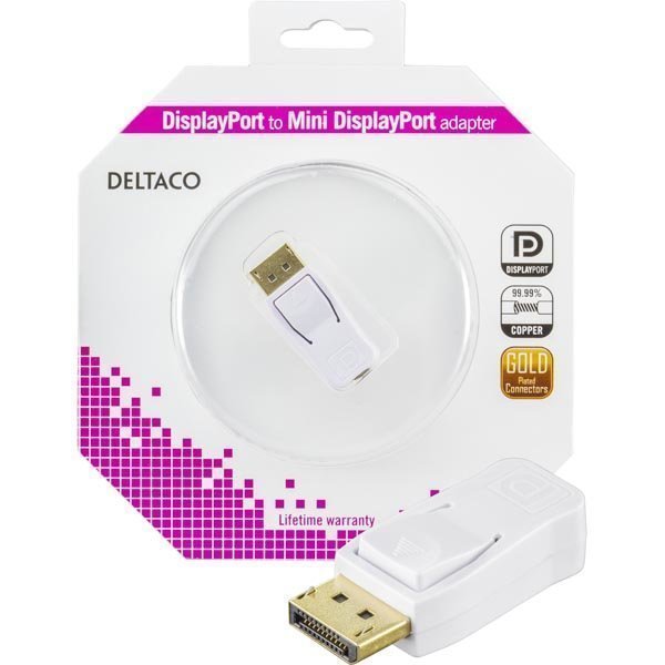 DELTACO DisplayPort ur - Mini DisplayPort na valk.