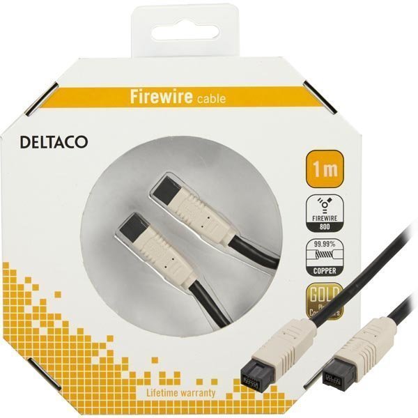 DELTACO Firewire 800 -kaapeli 9-pin u - 9-pin u 1m