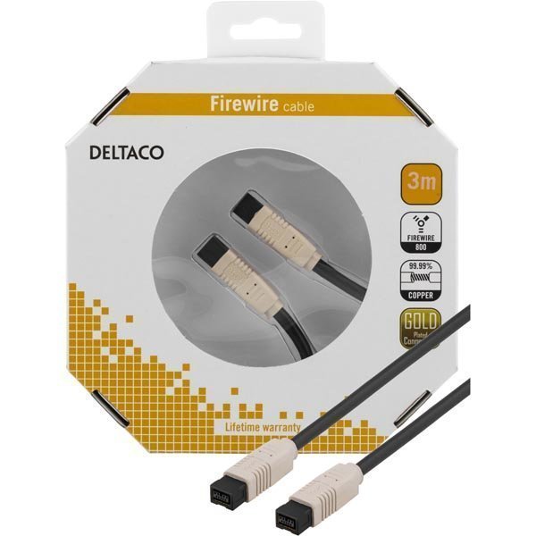 DELTACO Firewire 800-kaapeli 9-pin u - 9-pin u 3m