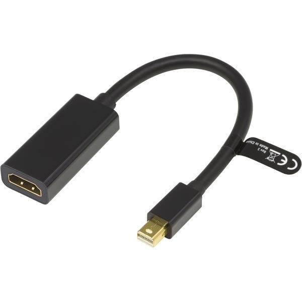 DELTACO Mini DisplayPort - HDMI-sovitin jossa ääni 20-pin ur-na 0 2m
