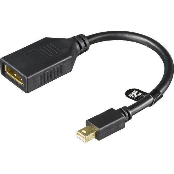 DELTACO Mini DisplayPort ur - DisplayPort na 0 15m musta